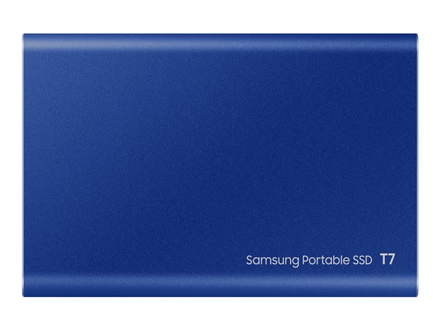 Samsung T7 MU-PC1T0H - Solid state drive - encrypted - 1 TB - external (portable) - USB 3.2 Gen 2 (USB-C connector) - 256-bit AES - indigo blue