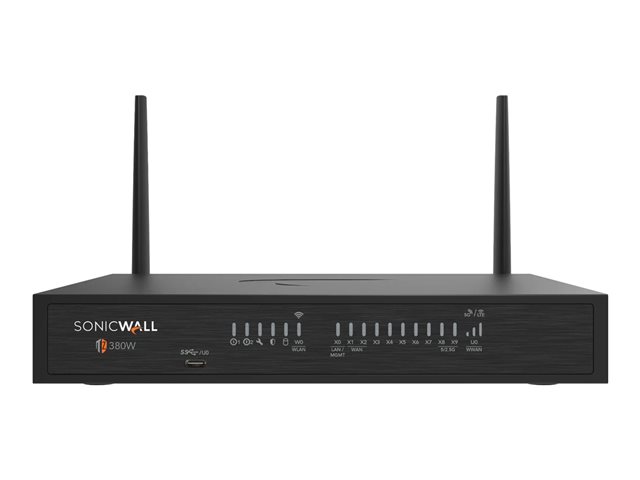 SonicWall TZ Series (Gen 8) TZ 380W - Security appliance - 1GbE, 2.5GbE, 5GbE - Wi-Fi 6 - 2.4 GHz, 5 GHz - desktop