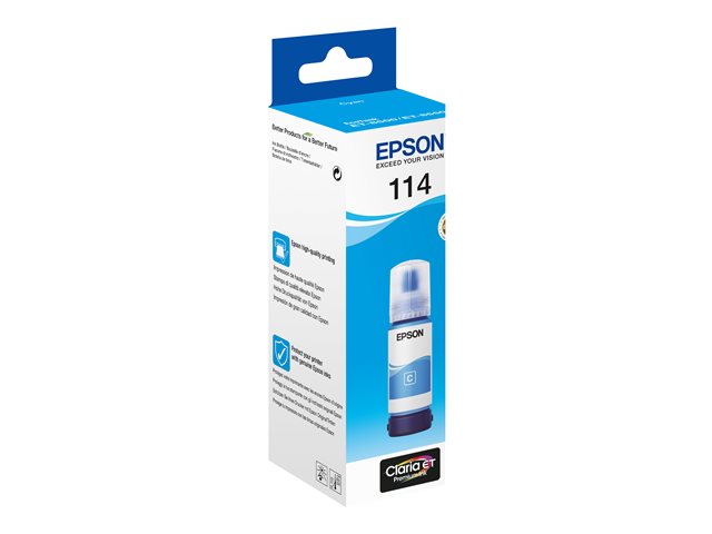 Epson 114 - 70 ml - cyan - original - ink refill - for EcoTank ET-8500, ET-8550