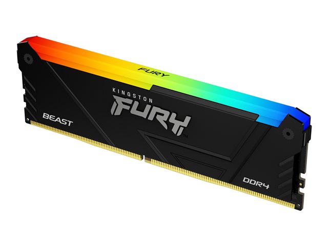 Kingston FURY Beast RGB - DDR4 - module - 8 GB - DIMM 288-pin - 2666 MHz - CL16 - 1.2 V - unbuffered - on-die ECC - black