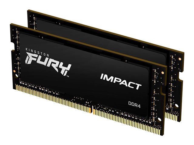 Kingston FURY Impact - DDR4 - kit - 64 GB: 2 x 32 GB - SO-DIMM 260-pin - 2666 MHz / PC4-21300 - CL16 - 1.2 V - unbuffered - non-ECC - black