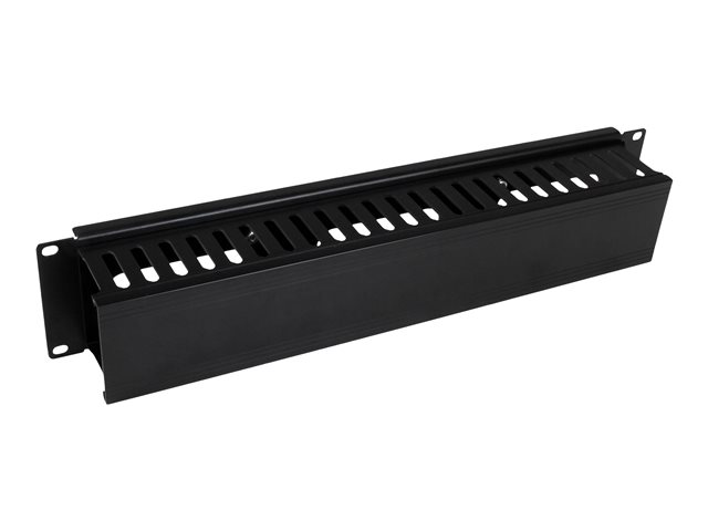 StarTech.com Horizontal 2U Server Rack Cable Management Finger Duct w/ Cover - 19\" Network Rack Wire Duct Raceway Panel - Slotted Wire Duct (CMDUCT2U) - Rack cable management panel - black - 2U - 19\" - for P/N: RACK-18U-20-WALL-OA, RACK-21U-20-WALL-O