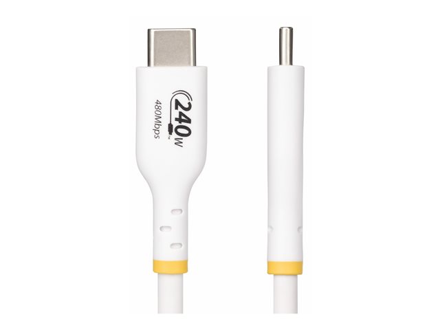 StarTech.com 1m USB C Charging Cable, USB-IF Certified USB-C Cable, 240W - USB cable - 24 pin USB-C (M) to 24 pin USB-C (M) - USB 2.0 - 48 V - 5 A - 1 m - USB Power Delivery (240W), extended power range (EPR), Power Delivery 3.1 support, halogen-free, passive - white
