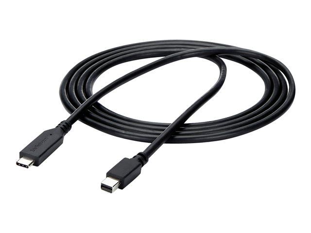 StarTech.com 6ft / 2m USB-C to Mini DisplayPort Cable - 4K 60Hz - Black - USB 3.1 Type C to mDP Adapter (CDP2MDPMM6B) - DisplayPort cable - 24 pin USB-C (M) to Mini DisplayPort (M) - USB 3.1 / Thunderbolt 3 / DisplayPort 1.2 - 1.8 m - 4K60Hz (3840 x 2160) support - black