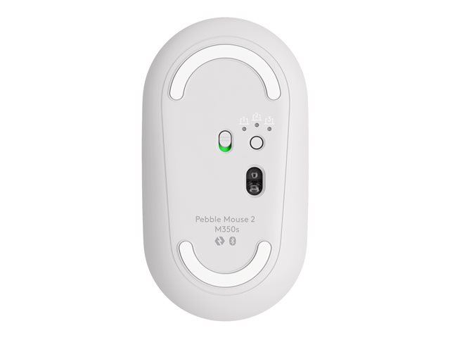 Logitech Pebble Mouse 2 M350s - Mouse - optical - 3 buttons - wireless - Bluetooth 5.2 LE - tonal white