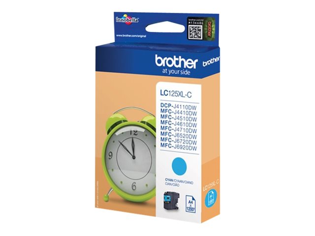 Brother LC125XLC - Super High Yield - cyan - original - ink cartridge - for Brother DCP-J4110, MFC-J4410, J4510, J4610, J4710, J6520, J6720, J6920