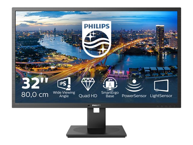 Philips B Line 325B1L - LED monitor - 32\" (31.5\" viewable) - 2560 x 1440 QHD @ 75 Hz - IPS - 250 cd/m² - 1200:1 - 4 ms - 2xHDMI, DisplayPort - speakers - black texture