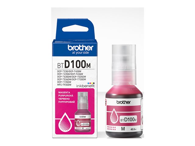 Brother BTD100M - 48.8 ml - high capacity - magenta - original - hanging box - ink refill - for Brother DCP-T530DW, DCP-T730DW, MFC-T930DW