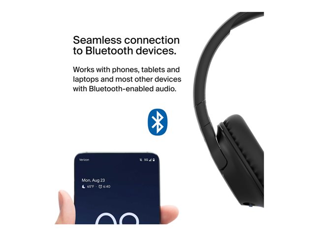 Belkin SoundForm Inspire - Headset - full size - Bluetooth - wireless, wired - 3.5 mm jack - black
