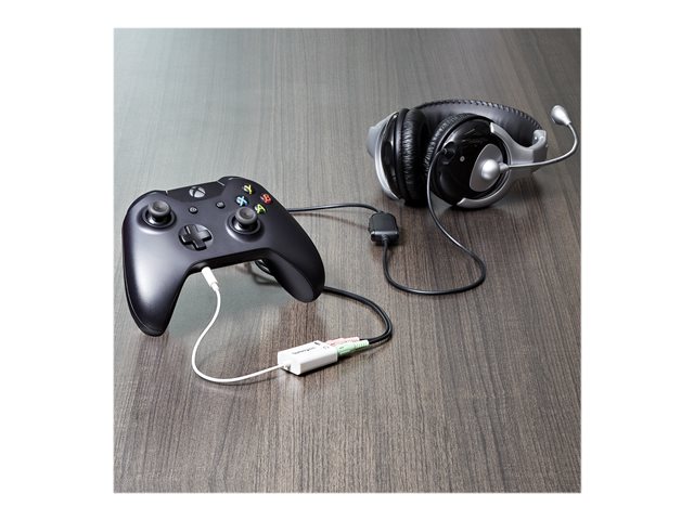StarTech.com 4 Position Microphone and Headphone Splitter 3.5 mm 4 Pin / 4 Pole Mic and Audio Combo Splitter Cable (MUYHSMFFADW) - Headset splitter - mini-phone stereo 3.5 mm female to 4-pole mini jack male - 15.25 cm - white - for P/N: MUHSMF2M