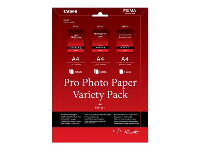 Canon Pro Variety Pack PVP-201 - A4 (210 x 297 mm) 15 sheet(s) photo paper kit