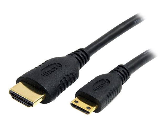 StarTech.com 0.5m High Speed HDMI Cable with Ethernet HDMI to HDMI Mini - HDMI cable with Ethernet - HDMI male to 19 pin mini HDMI Type C male - 50 cm - shielded - black