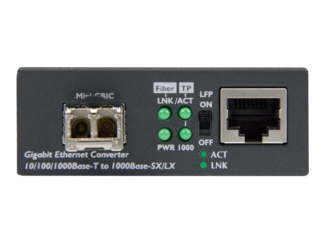 StarTech.com Multimode (MM) LC Fiber Media Converter for 10/100/1000 Network - 550m - Gigabit Ethernet - 850nm - with SFP Transceiver (MCM1110MMLC) - Fibre media converter - 1GbE - 10Base-T, 1000Base-LX, 1000Base-SX, 100Base-TX, 1000Base-T - RJ-45 / LC multi-mode - up to 550 m - 850 nm - for P/N: SVA5N3NEUA