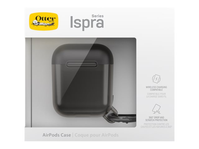 OtterBox Ispra Series - Case for wireless earphones - polycarbonate, zinc alloy, thermoplastic elastomer (TPE) - black hole - for Apple AirPods (1st generation, 2nd generation)
