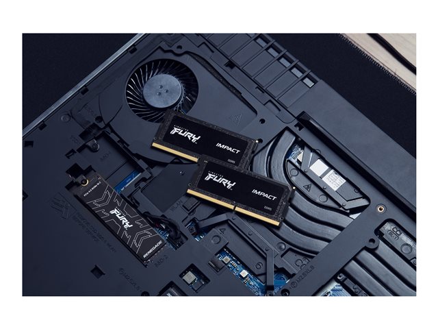 Kingston FURY Impact - DDR5 - kit - 32 GB: 2 x 16 GB - SO-DIMM 262-pin - 6400 MHz / PC5-51200 - CL38 - 1.35 V - on-die ECC