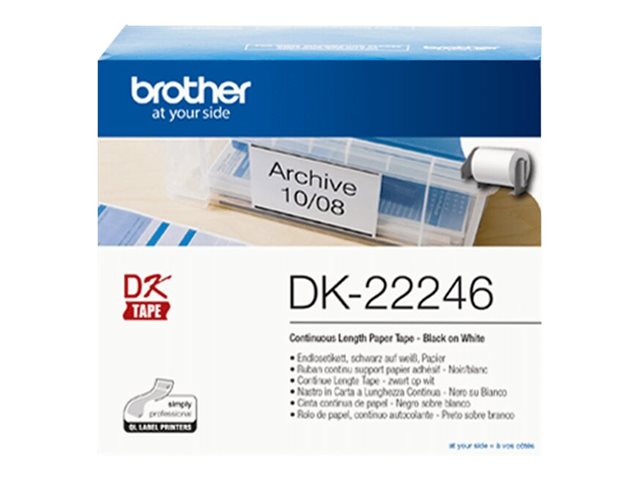 Brother DK-22246 - Paper - black on white - Roll (10.3 cm x 30.48 m) 1 roll(s) continuous labels - for Brother QL-1050, QL-1060N, QL-1100
