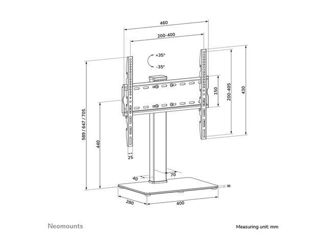Neomounts DS45-430BL14 - Stand - for TV - steel - black - screen size: 32\"-55\" - desktop stand