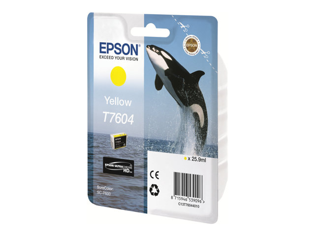 Epson T7604 - 26 ml - yellow - original - blister - ink cartridge - for SureColor P600, SC-P600
