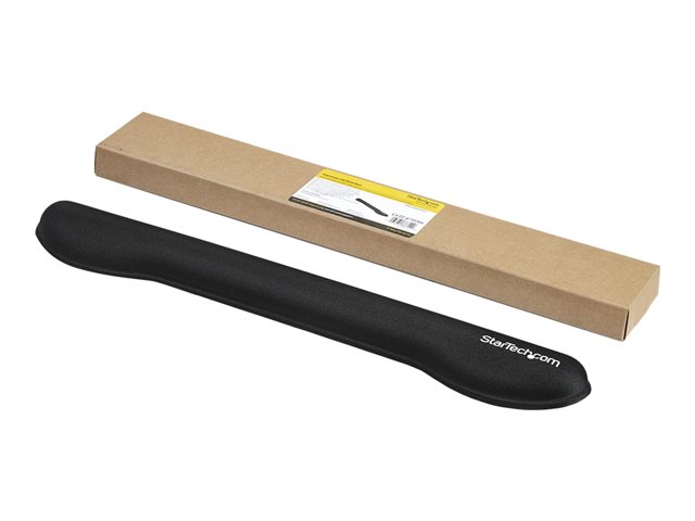 StarTech.com Foam Keyboard Wrist Rest for Ergonomic Typing Support, Padded Non-Slip Keyboard Cushion, Laptop or Desktop Computer Keyboard Wrist, Hand & Arm Rest, Soft Black Nylon Rest Pad - Soft Black Wrist Rest (WRSTRST) - Keyboard wrist rest - black - for P/N: LAPTOP-SIT-STAND