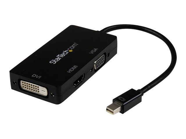 StarTech.com 3 in 1 Mini DisplayPort Adapter - 1080p - Mini DP / Thunderbolt to HDMI / VGA / DVI Splitter for Your Monitor (MDP2VGDVHD) - Adapter - Mini DisplayPort male to HD-15 (VGA), DVI-D, HDMI female - 27 cm - black - active, 1920 x 1200 (WUXGA) support - for P/N: DKT31CMDPHPD