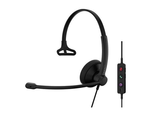 EPOS IMPACT 100 Series - Headset - on-ear - wired - USB-A, USB-C - black - Certified for Microsoft Teams
