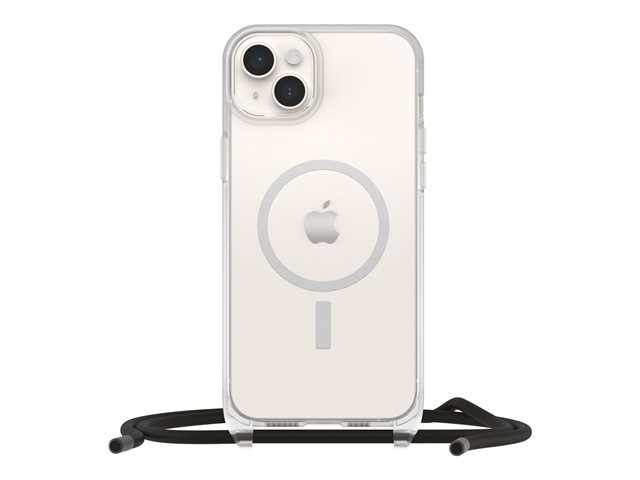 OtterBox React Necklace - Back cover for mobile phone - for Magsafe, with detachable rope - MagSafe compatibility - 50% recycled plastic - clear - for Apple iPhone 14 Plus