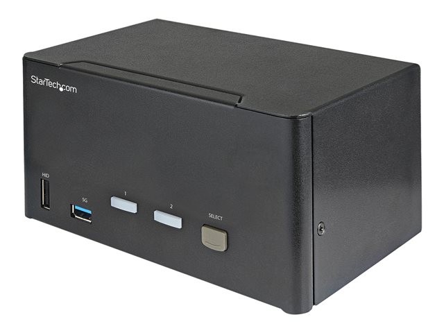 StarTech.com 2 Port Triple Monitor DisplayPort KVM Switch, 4K 60Hz UHD HDR, Desktop 4K DP 1.2 KVM with 2 Port USB 3.0 Hub (5Gbps) & 4x USB 2.0 HID Ports, Audio, Hotkey Switching, TAA - Keyboard/Video/Mouse Switch - KVM / audio switch - 2 x KVM / audio - desktop - TAA Compliant