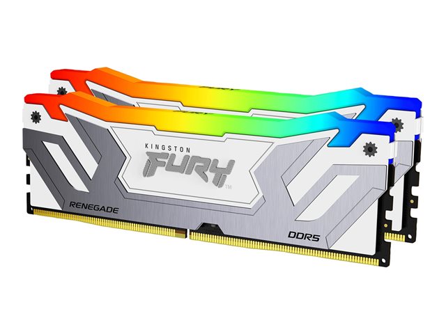 Kingston FURY Renegade RGB - DDR5 - kit - 48 GB: 2 x 24 GB - DIMM 288-pin - 4200 MT/s / PC5-67200 - CL40 - 1.45 V - unbuffered - on-die ECC - white & silver