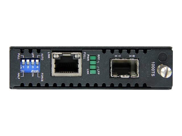 StarTech.com Gigabit Ethernet Fiber Media Converter with Open SFP Slot - Fiber to Ethernet Converter - Gigabit Ethernet Media Converter (ET91000SFP2) - Fibre media converter - 1GbE - 1000Base-SX, 100Base-LX, 1000Base-T - RJ-45 / SFP (mini-GBIC) - for P/N: GLCSXMMRGDST, J4858C10PKST, J4858CST, SVA12M2NEUA, SVA12M5NA