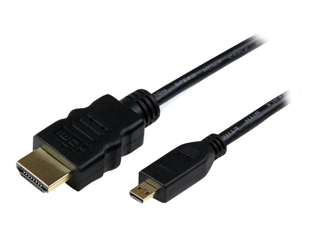 StarTech.com 2m High Speed HDMI Cable with Ethernet HDMI to HDMI Micro - HDMI with Ethernet cable - HDMI male to micro HDMI male - 2 m - black