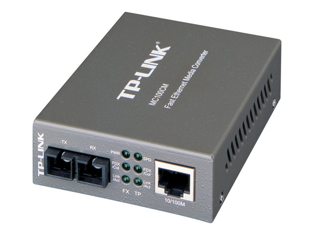 TP-Link MC100CM - Fibre media converter - 100Mb LAN - 10Base-T, 100Base-FX, 100Base-TX - RJ-45 / SC multi-mode - up to 2 km - 1310 nm