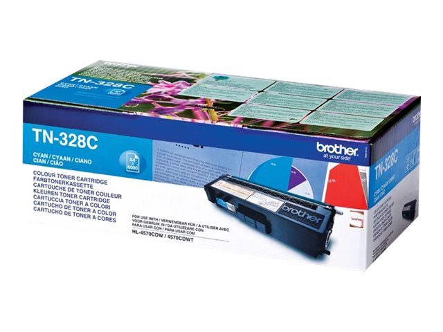 Brother TN328C - Cyan - original - toner cartridge - for Brother DCP-9270CDN, HL-4570CDW, HL-4570CDWT, MFC-9970CDW