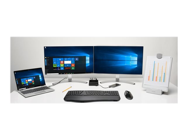Kensington Pro Fit Ergo Wireless Mouse - Mouse - ergonomic - 5 buttons - wireless - 2.4 GHz, Bluetooth 4.0 LE - USB wireless receiver - black - retail