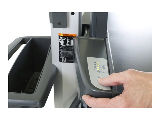 Ergotron StyleView - Cart - open architecture - for LCD display / PC equipment - with LCD pivot, LiFe powered, EU - lockable - medical - high-grade plastic, aluminium, zinc-plated steel - dark grey - screen size: up to 24\" - 45 Ah - lithium iron phos