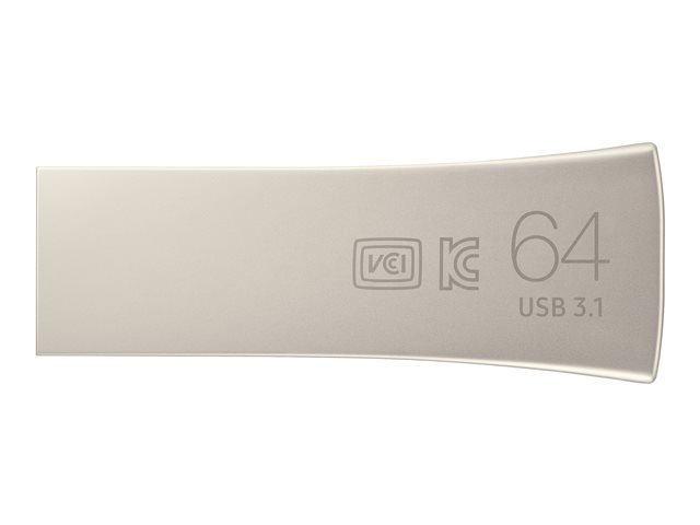 Samsung BAR Plus MUF-64BE3 - USB flash drive - 64 GB - USB 3.1 Gen 1 - champagne silver