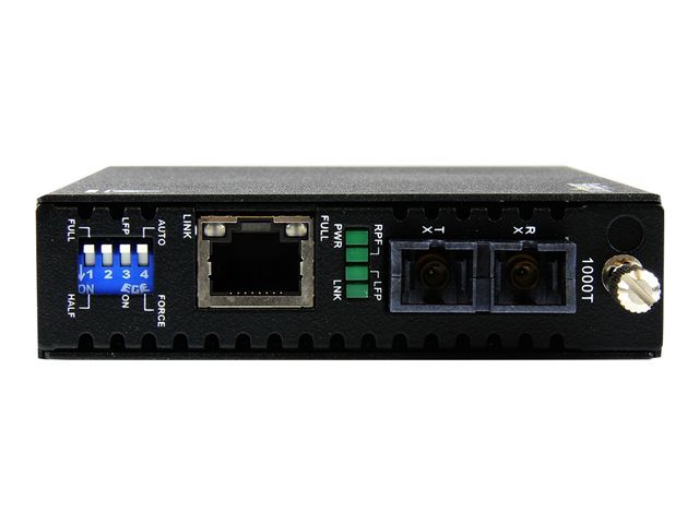 StarTech.com Multimode (MM) SC Fiber Media Converter for 1Gbe Network - 550m Range - Gigabit Ethernet -Remote Monitoring - 850nm (ET91000SC2) - Fibre media converter - 1GbE - 1000Base-LX, 1000Base-SX, 1000Base-T - RJ-45 / SC multi-mode - up to 550 m