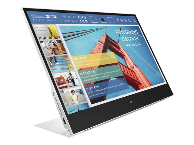 HP E14 G4 Portable - LED monitor - 14\" - portable - 1920 x 1080 Full HD (1080p) @ 60 Hz - IPS - 400 cd/m² - 800:1 - 5 ms - 2xUSB-C - silver stand