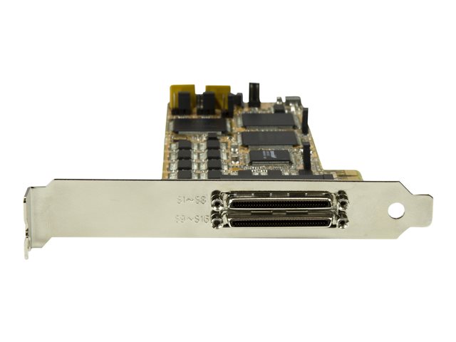 StarTech.com 16 Port PCI Express Serial Card - High-Speed PCIe Serial Card - Expansion module - PCIe 1.1 low profile - RS-232 x 2 - yellow