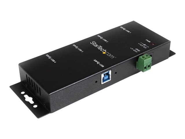 StarTech.com 4-Port USB 3.0 Hub - Metal Industrial USB-A Hub - Wall or Desk Mountable USB Data Hub - TAA Compliant USB Expander Hub (ST4300USBM) - Hub - 4 x SuperSpeed USB 3.0 - desktop - DC power - for P/N: ITB20D3250, MSDREADU2OTG, SVA12M5NA, USB312SAT3CB, USB315CB2M, USBLTM1MBK, USBLTM1MWH