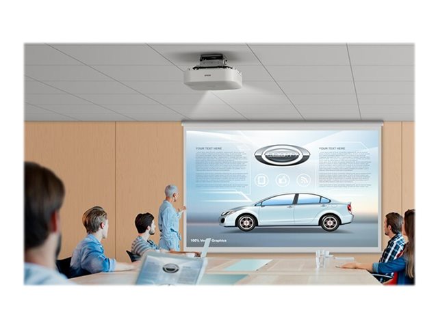 Epson EB-PU1008W - 3LCD projector - 8500 lumens (white) - 8500 lumens (colour) - WUXGA (1920 x 1200) - 16:10 - 1080p - LAN - white