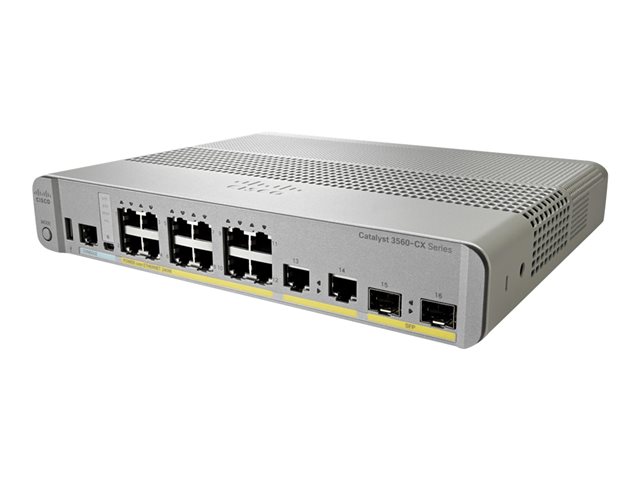 Cisco Catalyst 3560CX-8PC-S - Switch - Managed - 8 x 10/100/1000 (PoE+) + 2 x combo Gigabit SFP - desktop - PoE+ (240 W)