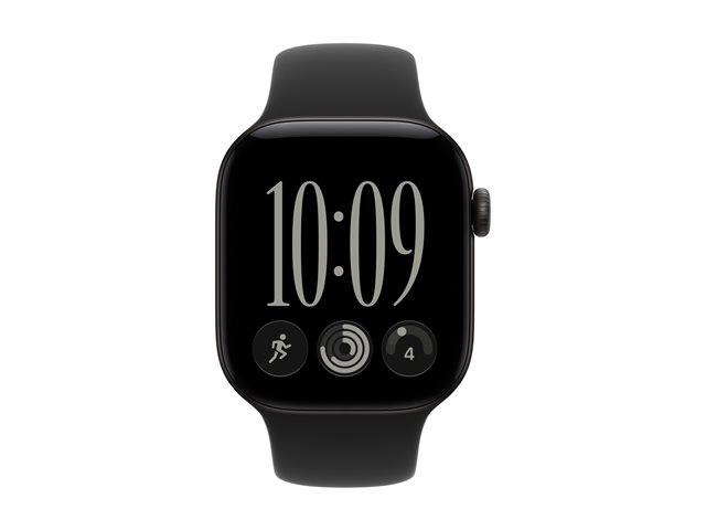 Apple Watch Series 12 GPS + Cellular 42mm Black Aluminium Case with Black Sport Band - M/L