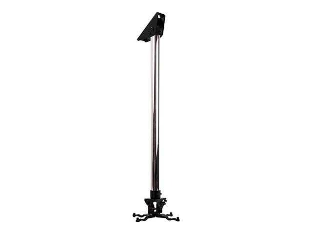 B-TECH PRO Install BT899-FD - Mounting kit (pole (chrome), ceiling plate, carousel mounting bracket) - fixed drop - for projector - micro-adjustment - black