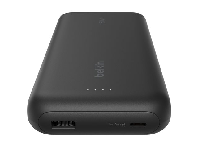 20k PD30w Integrated USB-C Cable Power Bank, Black
