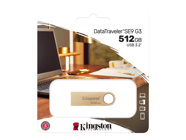 Kingston DataTraveler SE9 G3 - USB flash drive - 512 GB - USB 3.2 Gen 1 - gold