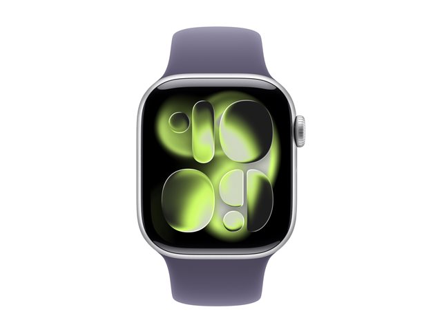 Apple Watch Series 11 GPS 42mm Silver Aluminium Case with Purple Fog Sport Band - M/L