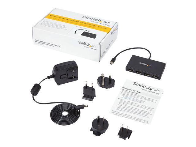 StarTech.com 4 Port Mini DisplayPort MST Hub - 4K 30Hz - Mini DP to DisplayPort Splitter for Multiple Monitors - mDP to DP (MSTMDP124DP) - Video splitter - 4 x DisplayPort - desktop