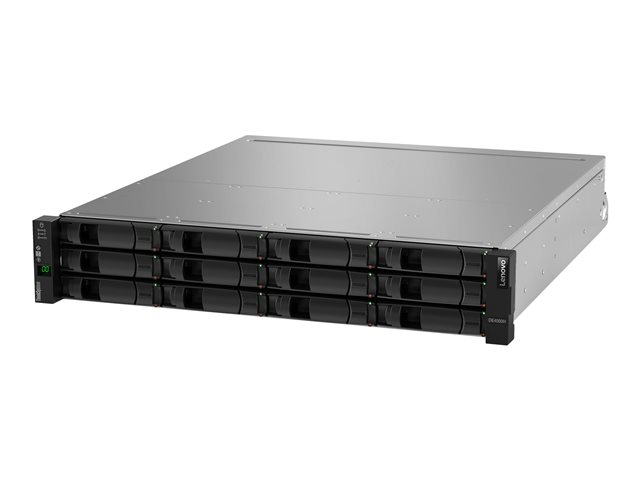 Lenovo ThinkSystem DE4000H Hybrid 2U12 LFF controller enclosure - Hard drive array - 12 bays (SAS-3) - 16Gb Fibre Channel (external) - rack-mountable - 2U