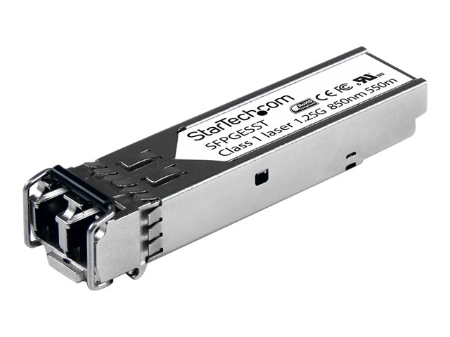 StarTech.com Cisco SFP-GE-S Compatible SFP Module, 1000BASE-SX, 1GbE Multimode Fiber MMF Optic Transceiver, 1GE Gigabit Ethernet SFP, LC 550m, 850nm, DDM, Cisco IE3400, IE3300, IE3200 - Lifetime Warranty (SFPGESST) - SFP (mini-GBIC) transceiver module - 1GbE - 1000Base-SX - LC multi-mode - up to 550 m - 850 nm - for P/N: ET91000LCOAM, ET91000SFP2, ET91000SFP2C, IES101002SFP, MCM1110SFP, PEX1000SFP2