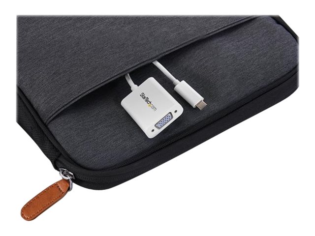 StarTech.com USB-C to VGA Adapter - White - 1080p - Video Converter For Your MacBook Pro / Projector / VGA Display (CDP2VGAW) - USB / VGA adapter - 24 pin USB-C (M) to HD-15 (VGA) (F) - USB 3.1 Gen 1 / Thunderbolt 3 - 17.5 m - 1920 x 1200 (WUXGA) support, USB power - white - for P/N: TB3DK2DPPD, TB3DK2DPPDUE, TB3DK2DPW, TB3DK2DPWUE, TB3DKDPMAW, TB3DKDPMAWUE